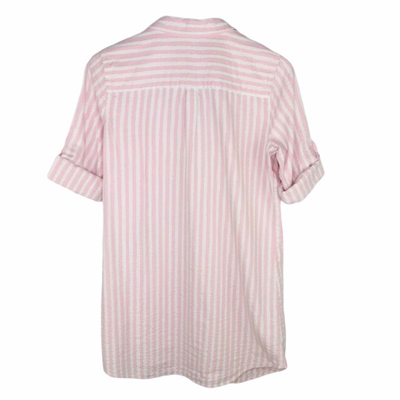 Victoria’s Secret Pink White Striped Button Down Sleep Shirt Nightgown - Picture 4 of 6